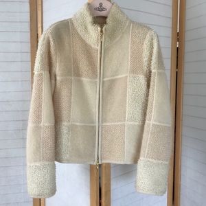 Escada Mohair Wool Nylon Blend Zip Sweater Jacket